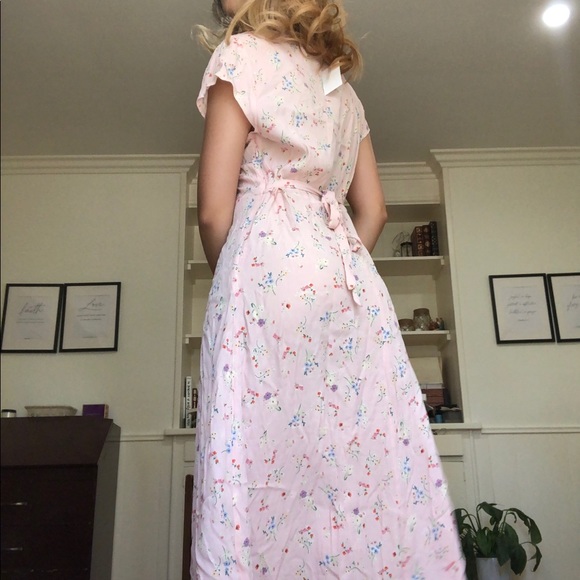 Cotton On Floral Pastel Pink Maxi Sweetheart Neckline Dress - Picture 3 of 5